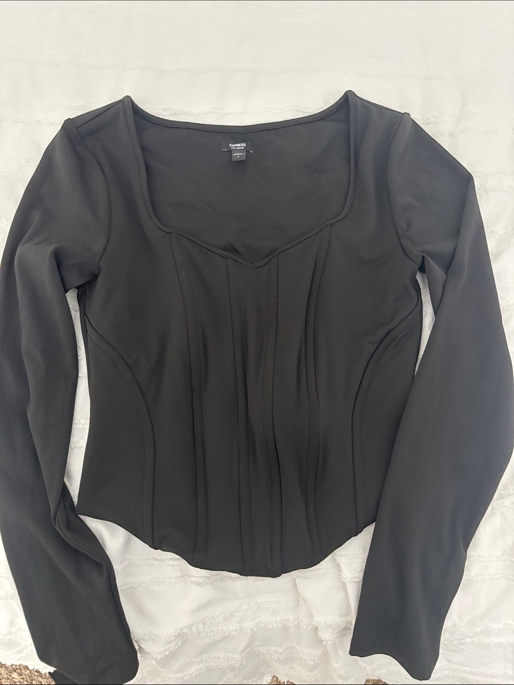 Express Body Contour High Compression Long Sleeve Corset Top